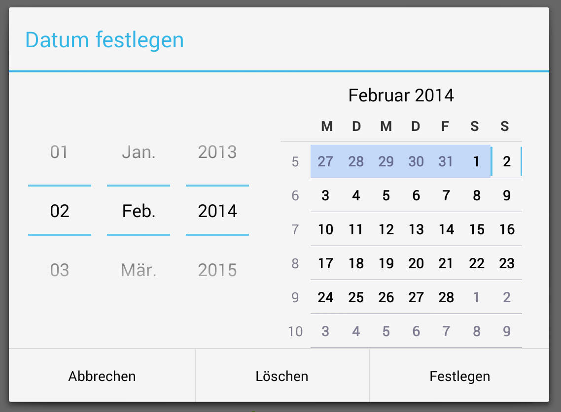 Android date picker