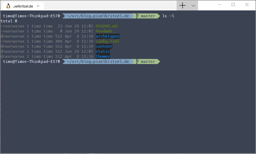 Screenshot of my Windows terminal with the Nord color scheme